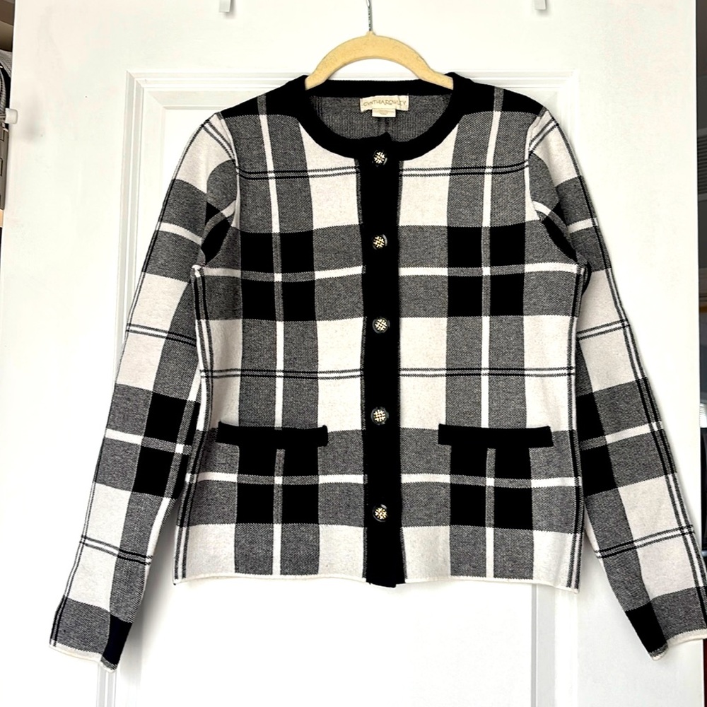 Cynthia Rowley plaid cardigan, XS